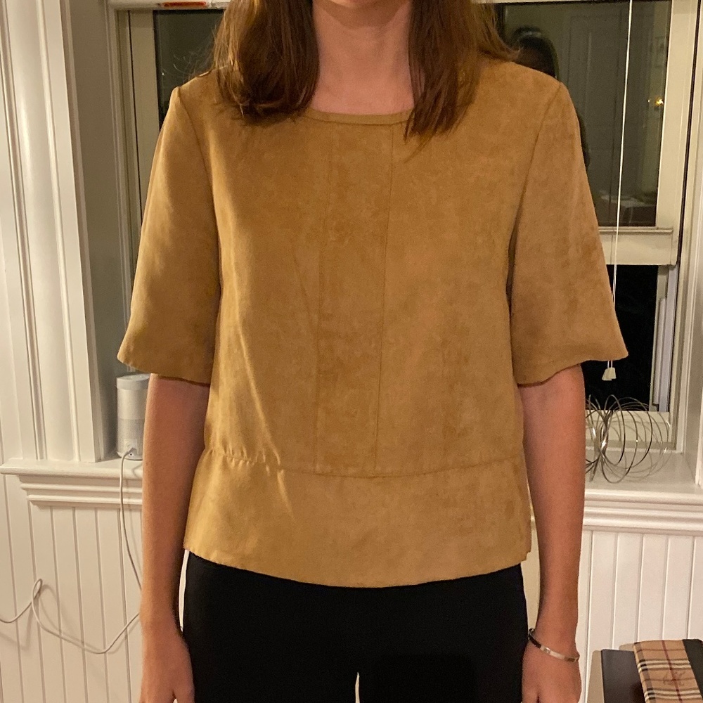 BCBG Faux Suede Top